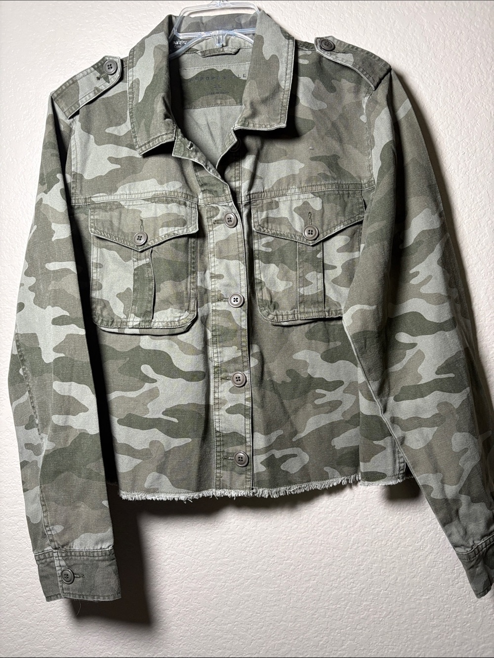 Aeropostale Women's Camo Utility Jacket in Green